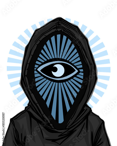 Ojo azul que todo lo ve hooded.