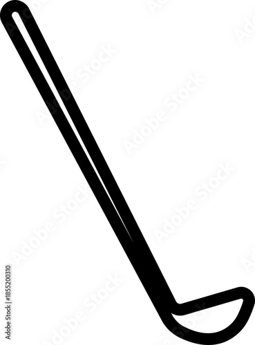 Black Golf Line Style Vector Icon Sports Equipment Symbol and Recreation Outline Graphic Group Featuring Club, Ball, Tee and Course Elements