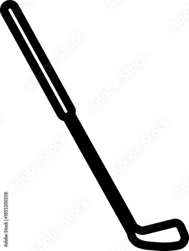 Black Golf Line Style Vector Icon Sports Equipment Symbol and Recreation Outline Graphic Group Featuring Club, Ball, Tee and Course Elements