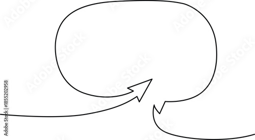 Arrow pointing to cloud shape Vector