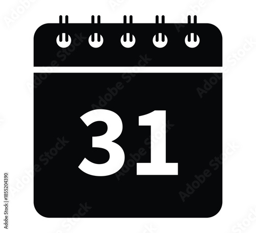 New Year's Eve Calendar 31 Icon vector