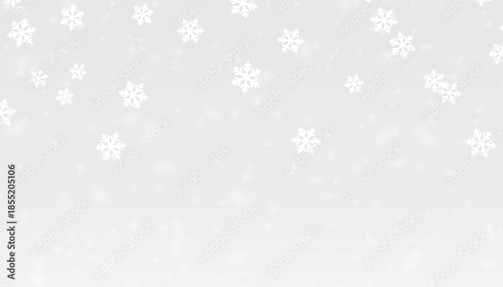 Fototapeta premium Snow Falling snowflakes and soft elements overlay