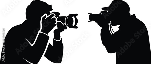 Two photographers capturing moments