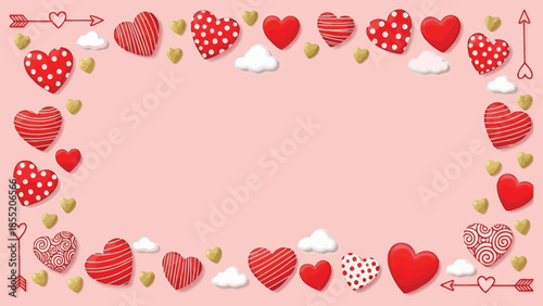 Colorful heart frame border