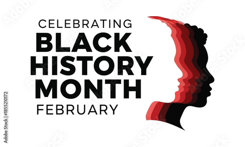 Celebrating black history month a visual tribute with a profile silhouette in red