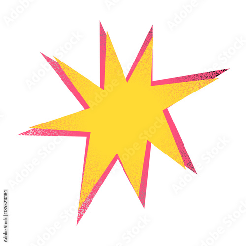 Dynamic Pop Art Starburst Element with Grainy Texture