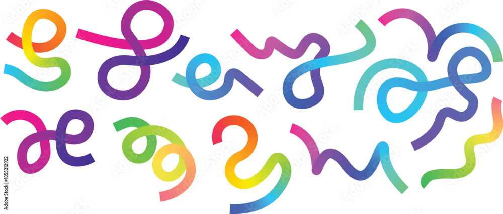 Obraz premium Colorful Abstract Squiggle Line Doodles