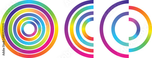 Colorful Concentric Circle Rings Abstract Design