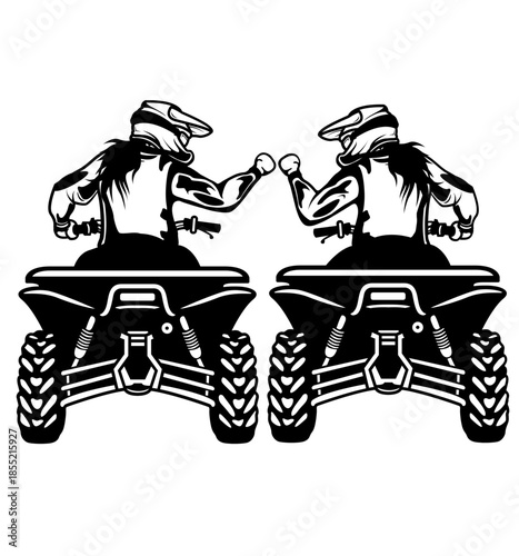 Best Bud Fist-bump ATV racing Vector