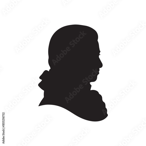 Wolfgang Amadeus Mozart silhouette high quality vector
