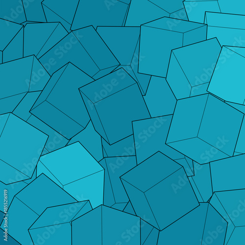 Abstract vector background. Geometric figures. Blue cubes.