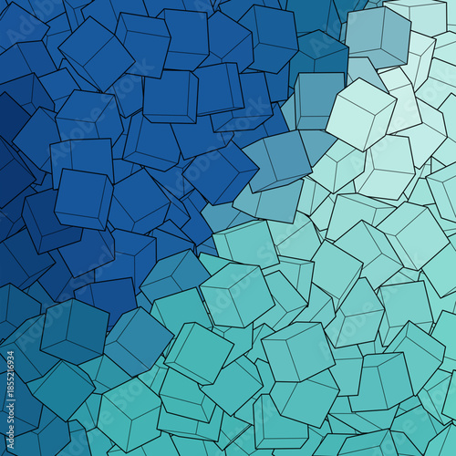 Abstract vector background. Geometric figures. Blue cubes. eps 10