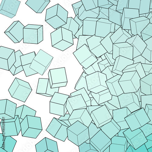 Blue cube Geometric background. Template for presentation, advertising, banner. eps 10