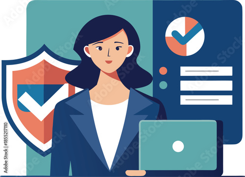 Woman Protecting Her Personal Information from Online Data Breaches and Identity Theft