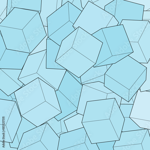 Light blue background from cubes. Vector illustration for your graphic design. Vector illustration for your graphic design. eps 10