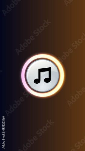 Abstract vector illustration of a technology background featuring a glowing neon sign and a circular power button icon designed as a web interface element for business and internet concepts