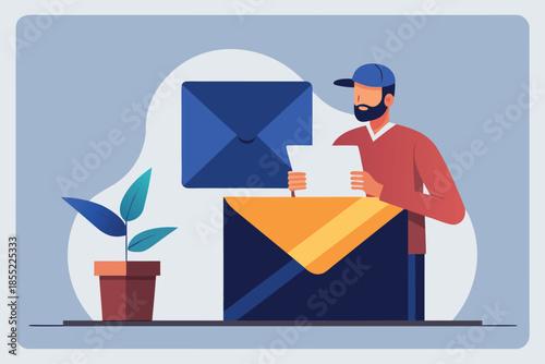 Man Receiving a Fake Urgent Payment Request Email as a Phishing Attempt