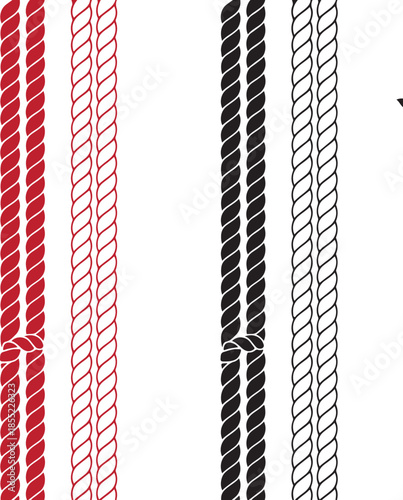 A detailed vector illustration showcases a coiled rope against a neutral grayscale background expertly designed