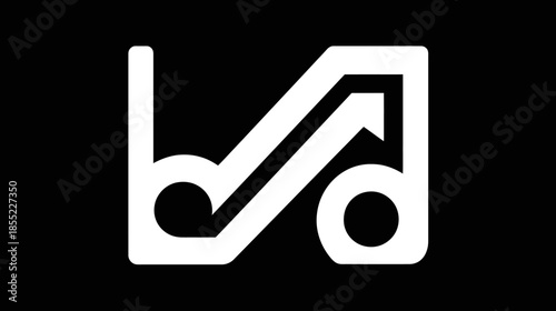 Minimalist abstract data analysis logo design with upward trending graph elements