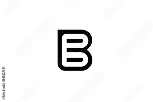 Free Download Modern minimalist letter B logo design with bold lines and geometric shapes. - GFXLoad