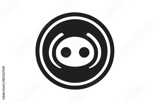 Minimalist black and white circular icon representing vehicle brake system warning light.