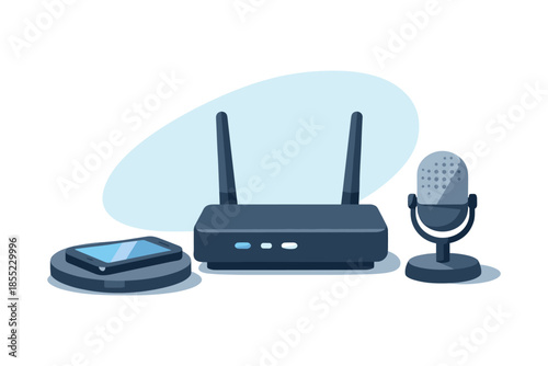 Modern wireless communication devices with smart speaker and microphone