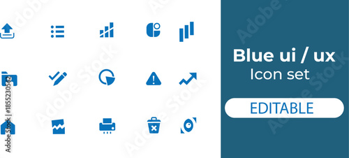 Set of blue ui icons