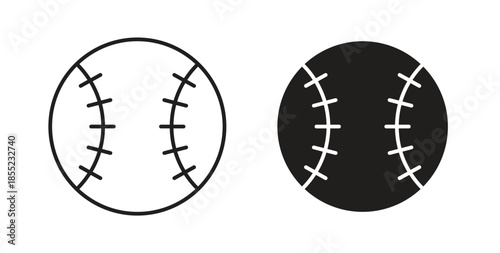 Baseball icons. Outline icons vector collection. flat illustrations