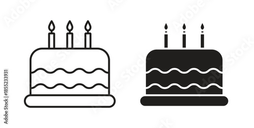 Cake icons. Outline icons vector collection. flat illustrations