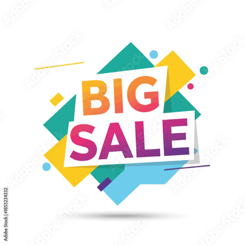 Vibrant and Eye-Catching Sale Announcement Featuring Bold Geometric Design and Bright Colors for