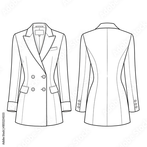 Modern women's tailored blazer design Vector