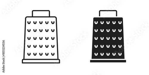Cheese grater icons. Outline icons vector collection. flat illustrations