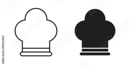 Chef hat icons. Outline icons vector collection. flat illustrations