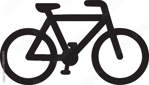 Simple black bicycle isolated on white background