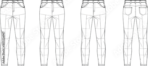 Classic jeans design collection in various styles Vector