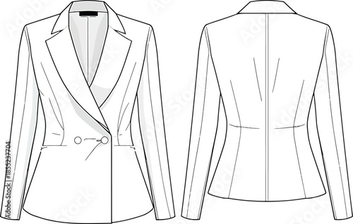 Modern women's tailored blazer pattern design Vector