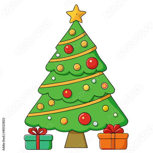 christmas tree with gifts