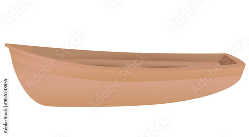Brown small boat. vector illustration