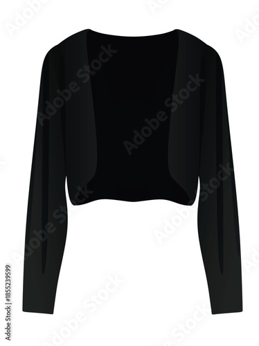 Woman black bolero. vector illustration