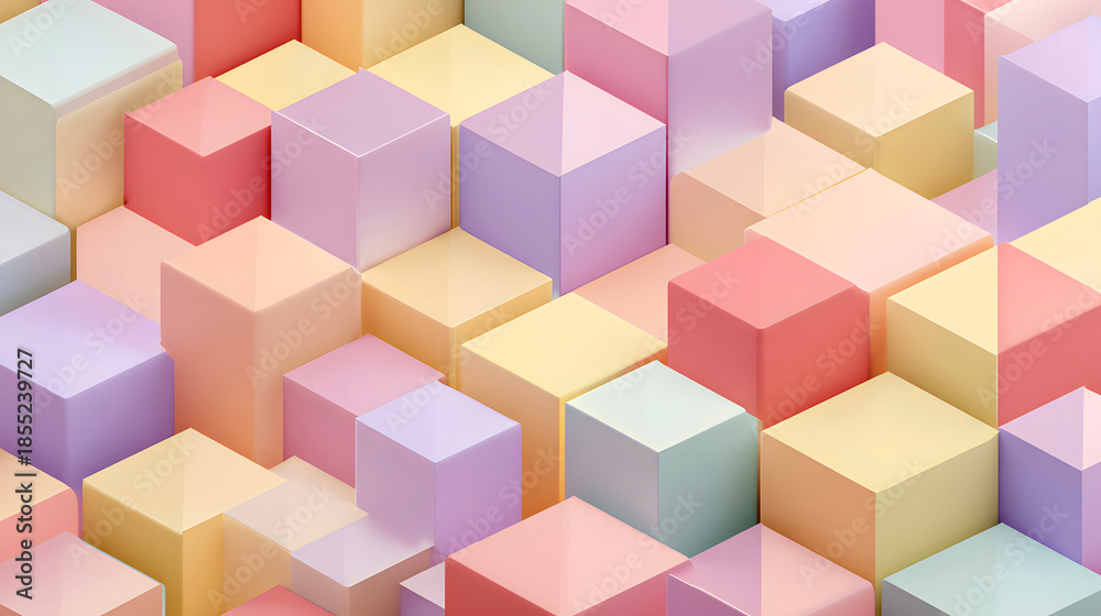Obraz premium Colorful 3D Cubes Abstract Pattern Background