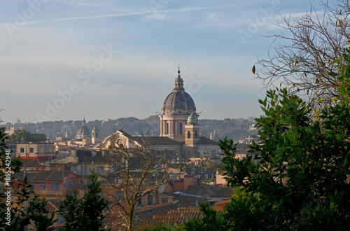 Overlooking the eternal city of  Rome Italy on a fall day.