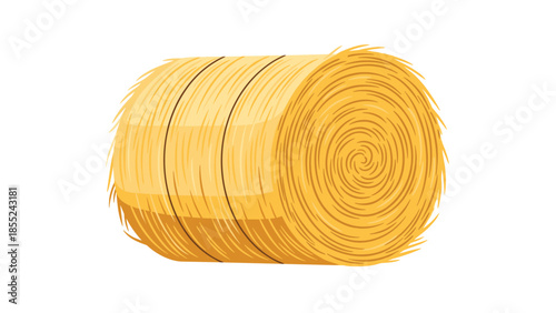 Perfectly cylindrical hay bale, tightly rolled and tied, representing agricultural harvest, farming, and traditional rural life.