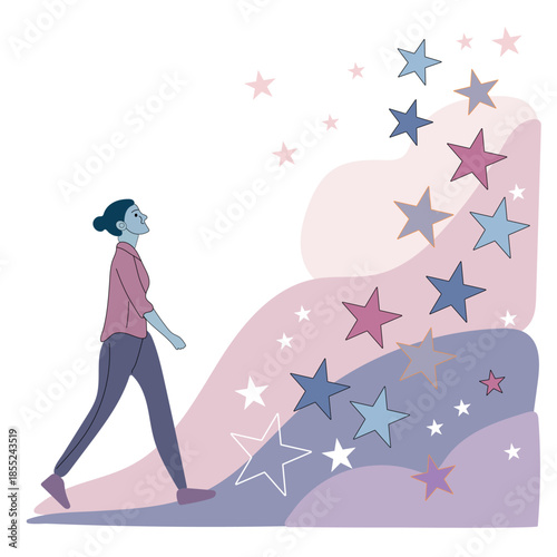 International womens day woman walking illustration
