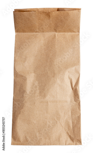 Brown Paper Bag Mockup For Grocery Shopping, Packaging, And Brand Concepts isolated on a white background