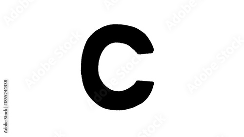 Animated big letter C black & white