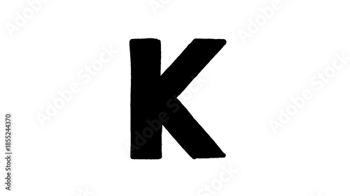 Animated big letter K black & white