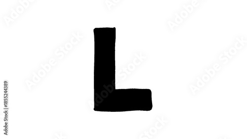 Animated big letter L black & white
