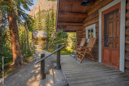 Cabin Deck at Lake O'Hara in Yoho National Park, British Columbia, Canada