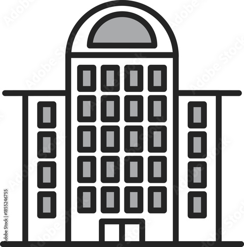 Bank icon outline multistyle vector illustrations concept