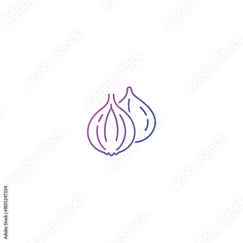 A-Shallot-vegetable-icon-gradient-outline-art-Vector Illustration.